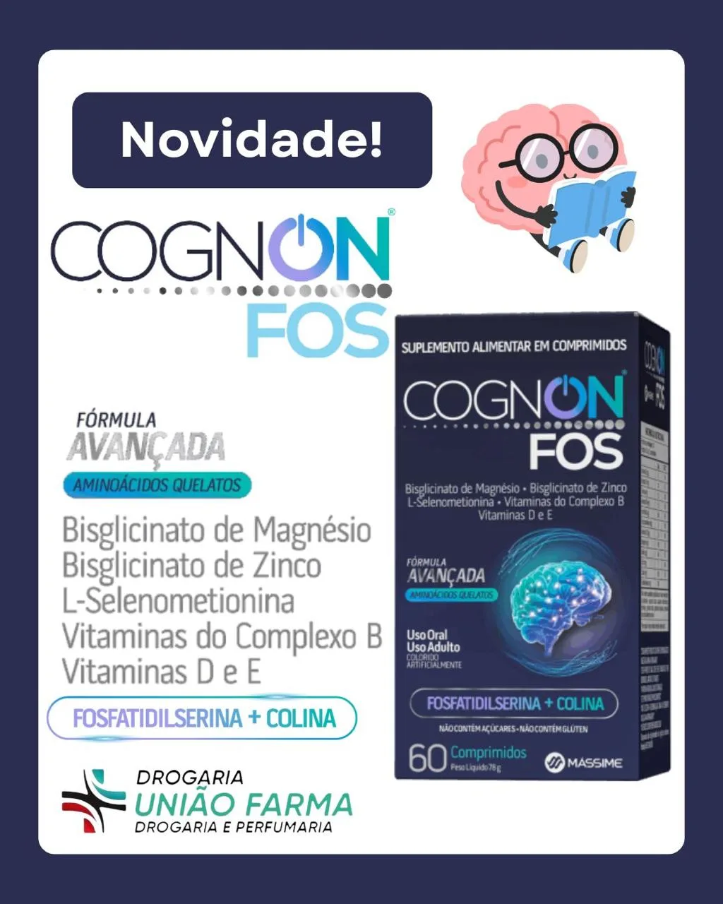 Arte de novidade sobre Cognon FOS, suplemento alimentar em comprimidos